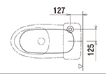 弊社旧機種のオーバーフロー排水管の標準位置FX116 →FZ300